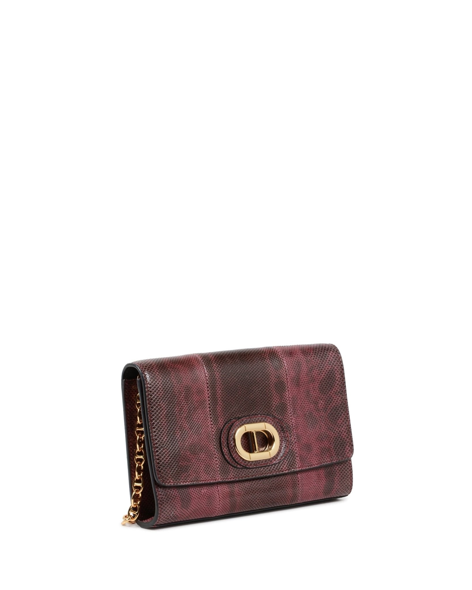 Firenze Python Clutch Bordeaux - Italian Luxury Designer Evening Bag - Style Queenz