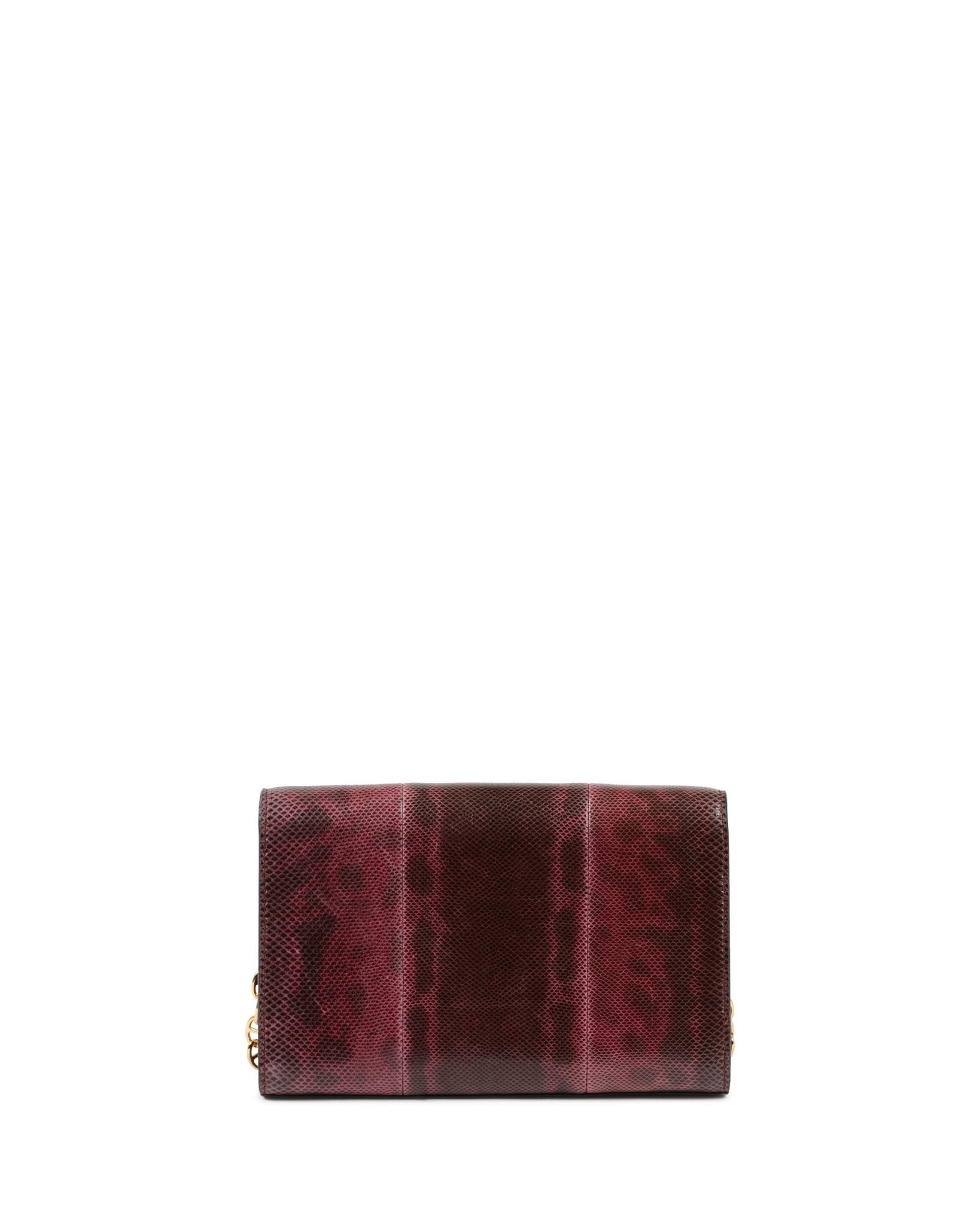 Firenze Python Clutch Bordeaux - Italian Luxury Designer Evening Bag - Style Queenz