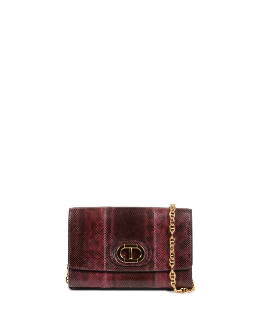 Firenze Python Clutch Bordeaux - Italian Luxury Designer Evening Bag - Style Queenz