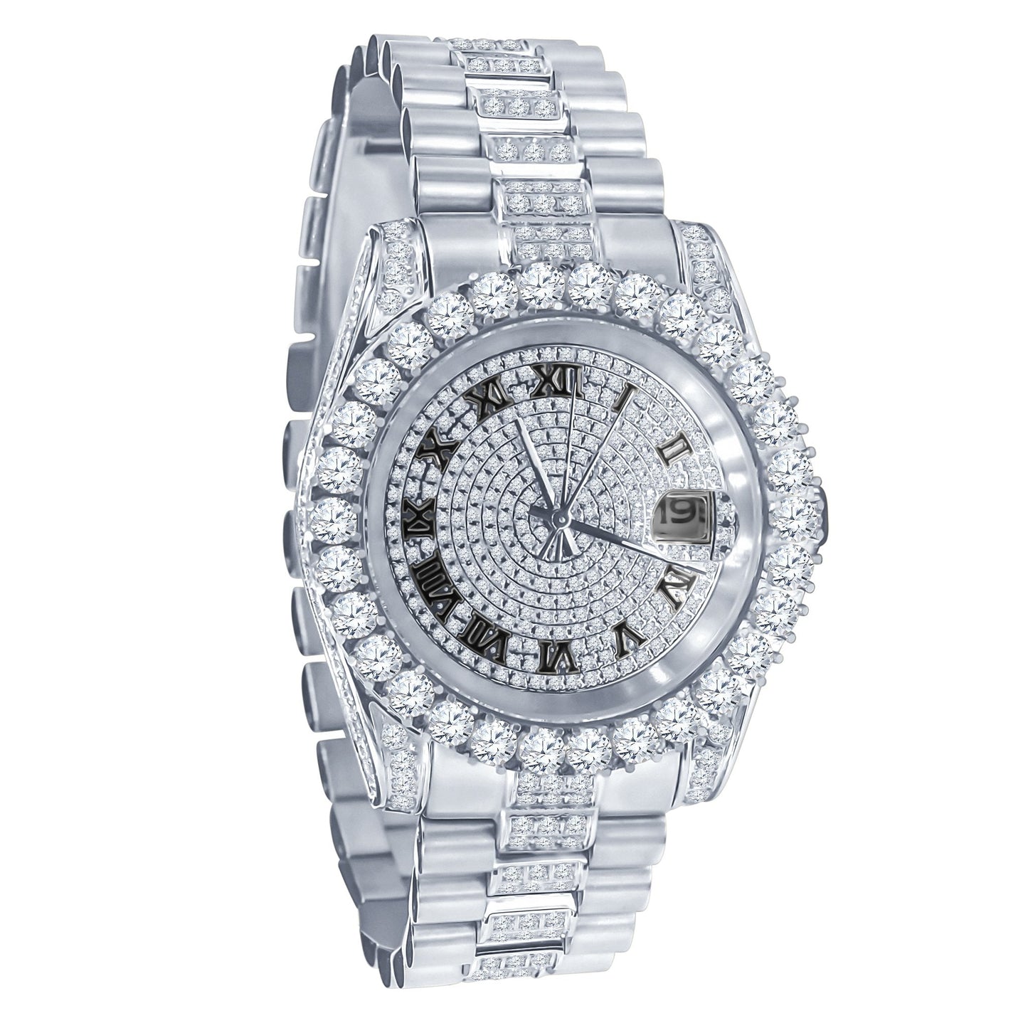FORTE Steel CZ Watch - Water Resistant Luxury Timepiece | 48mm Miyota Movement - Style Queenz