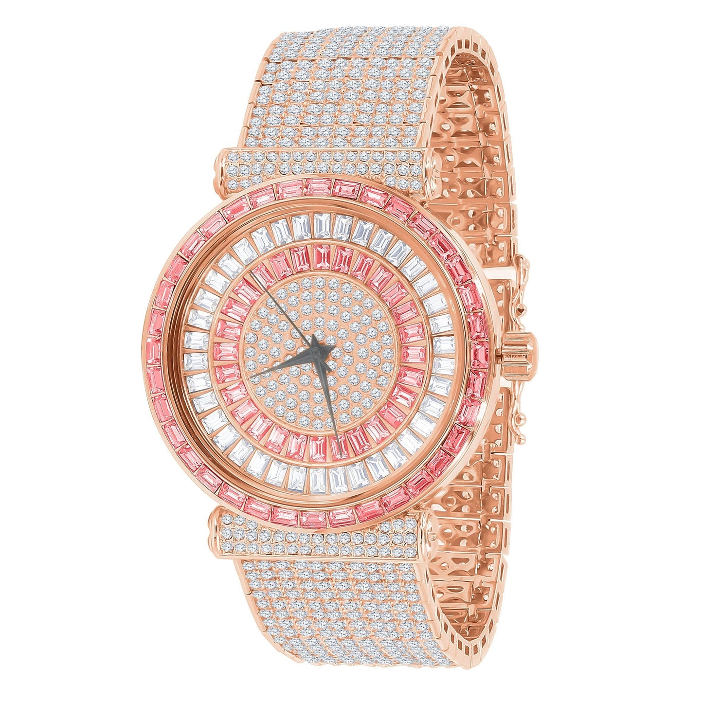 Foxy CZ Iced Out Watch - Luxury Rhodium Plated Timepiece with Cubic Zirconia - Style Queenz