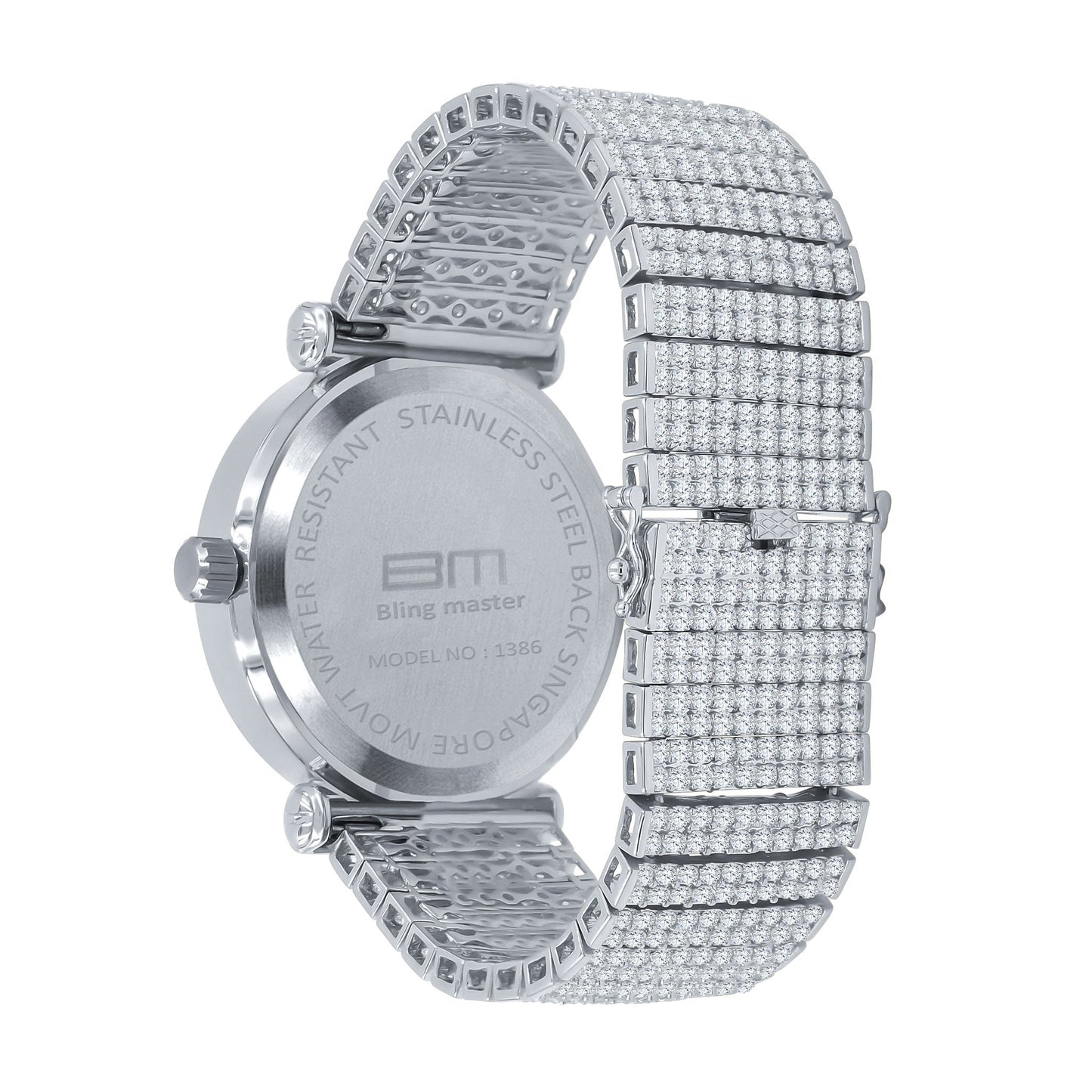 FOXY CZ Iced Out Watch - Rhodium Plated with Cubic Zirconia Stones - Style Queenz