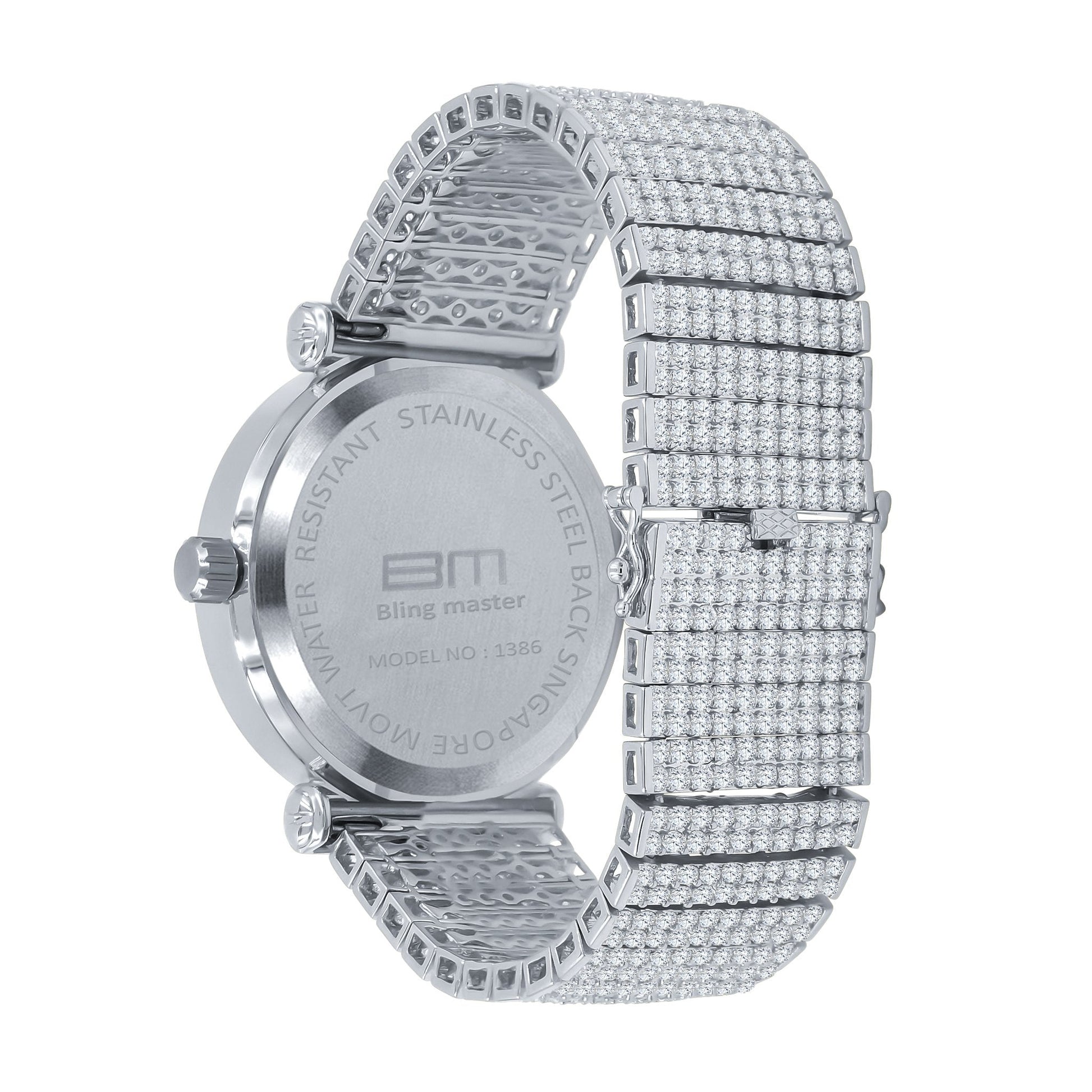 FOXY CZ Iced Out Watch - Rhodium Plated with Cubic Zirconia Stones - Style Queenz