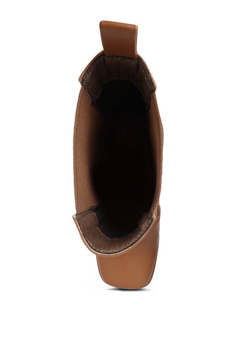 Frosty Platform Chelsea Boots - High Block Heel with Elasticated Gussets - Style Queenz