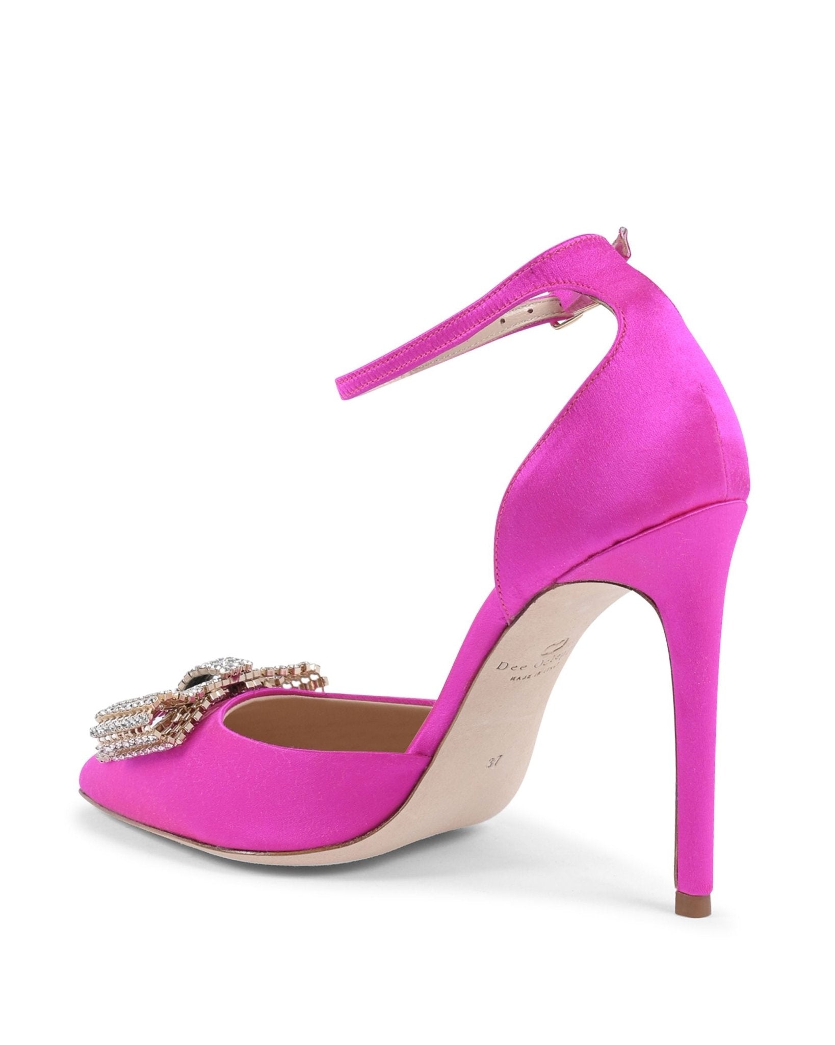 Fuxia Satin Bow Pump - Italian Designer Heels - Style Queenz