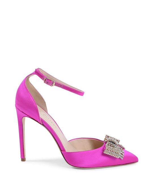 Fuxia Satin Bow Pump - Italian Designer Heels - Style Queenz