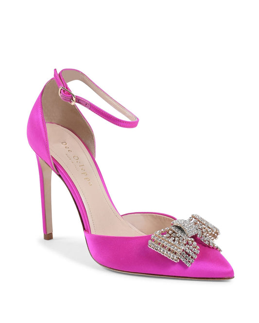 Fuxia Satin Bow Pump - Italian Designer Heels - Style Queenz