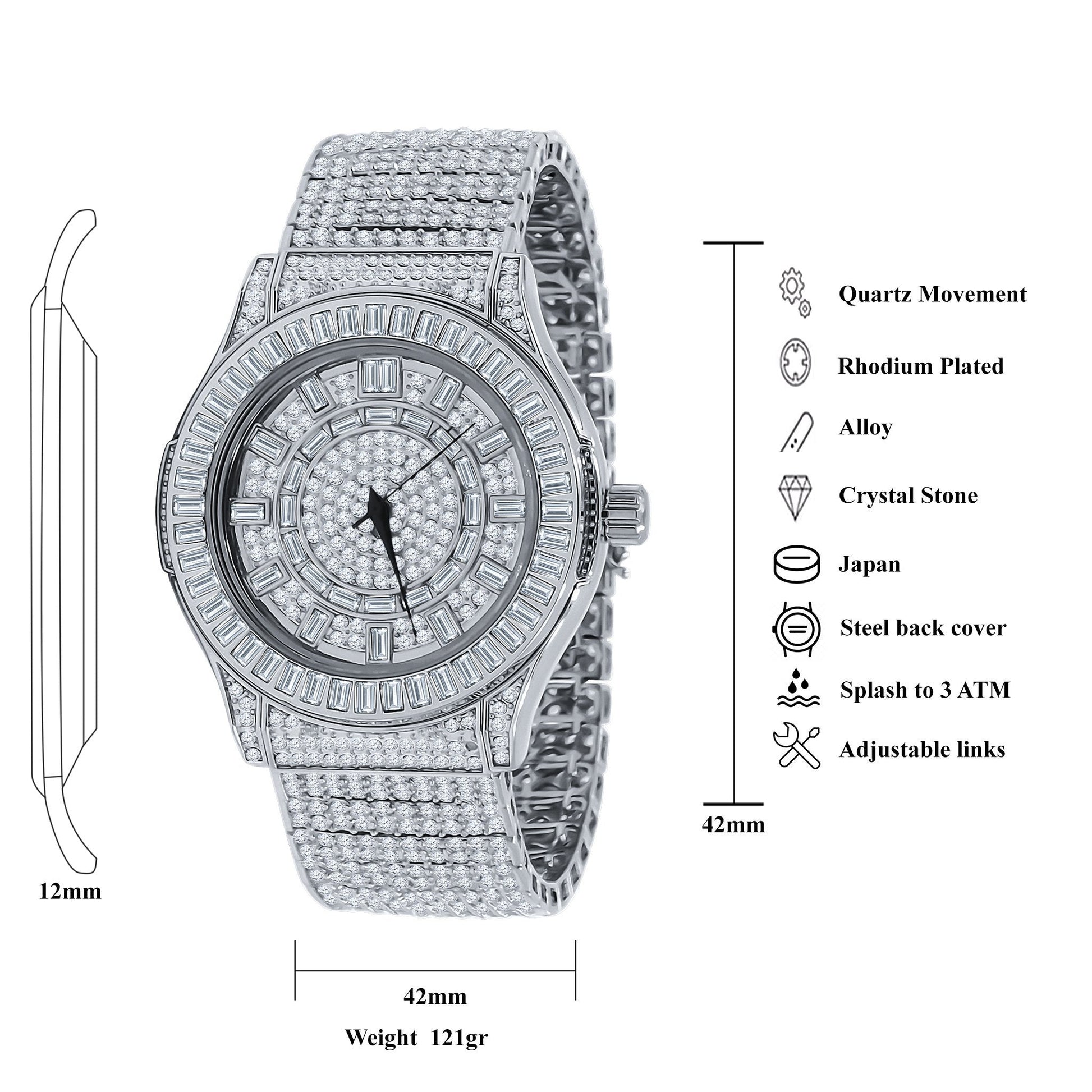 Gallant CZ Watch - Stainless Steel Iced Out Hip Hop Timepiece - Style Queenz