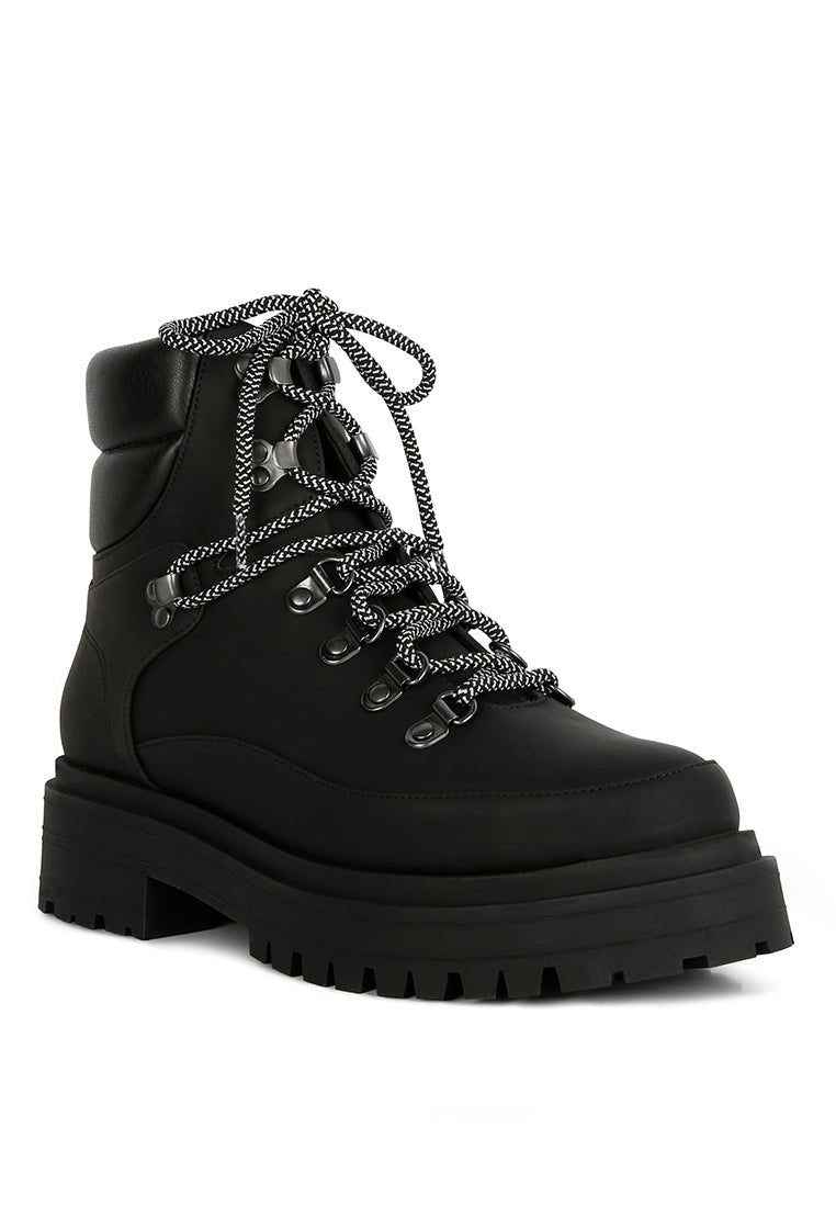 Goliath Chunky Biker Boots - Lace Up Platform Combat Boots with Lug Soles - Style Queenz