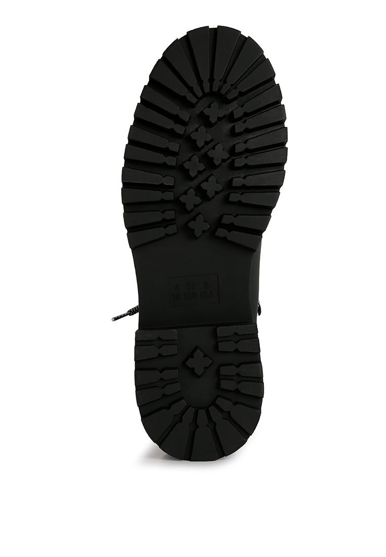 Goliath Chunky Biker Boots - Lace Up Platform Combat Boots with Lug Soles - Style Queenz