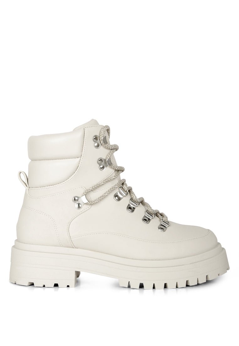 Goliath Chunky Biker Boots - Lace Up Platform Combat Boots with Lug Soles - Style Queenz