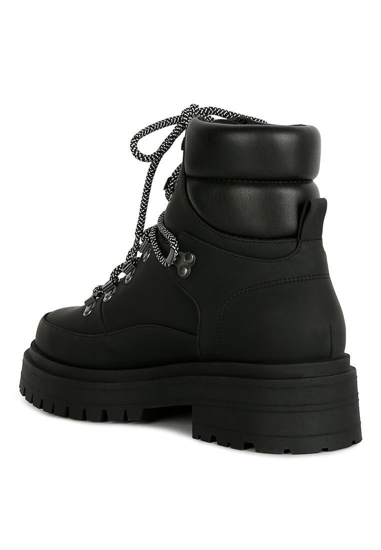 Goliath Chunky Biker Boots - Lace Up Platform Combat Boots with Lug Soles - Style Queenz