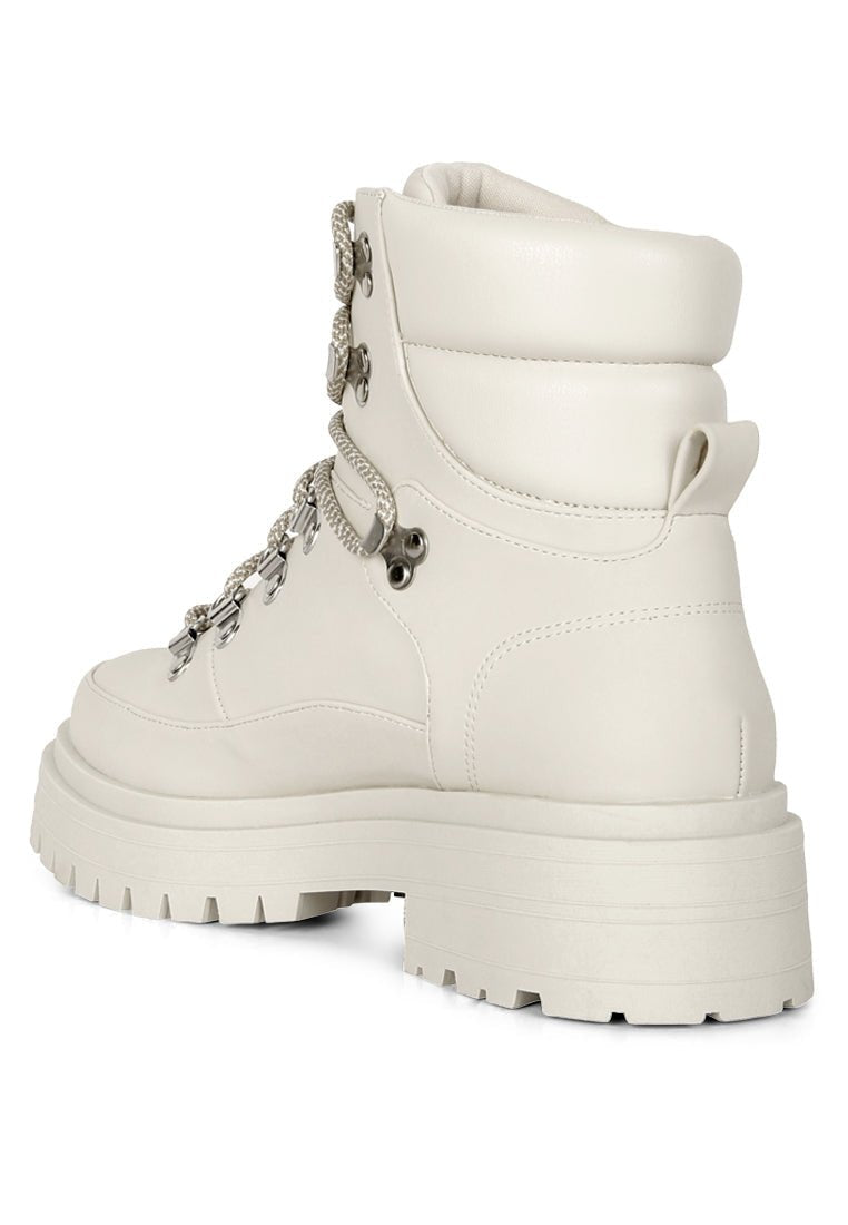 Goliath Chunky Biker Boots - Lace Up Platform Combat Boots with Lug Soles - Style Queenz