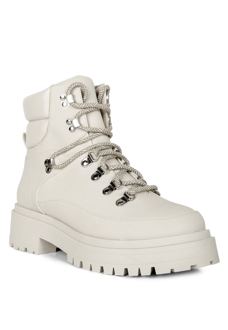 Goliath Chunky Biker Boots - Lace Up Platform Combat Boots with Lug Soles - Style Queenz