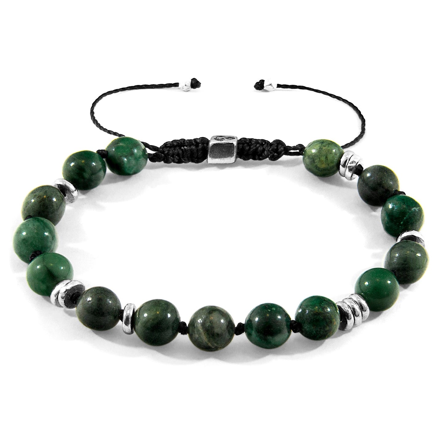Green Jade Agaya Macrame Bracelet - Handcrafted Sterling Silver Beaded Jewelry - Style Queenz