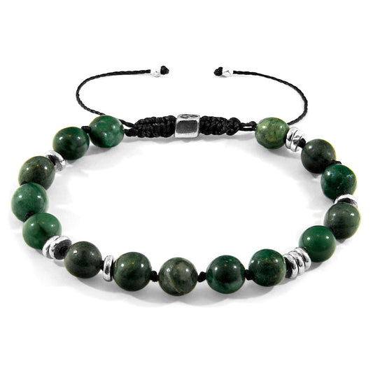 Green Jade Agaya Macrame Bracelet - Handcrafted Sterling Silver Beaded Jewelry - Style Queenz