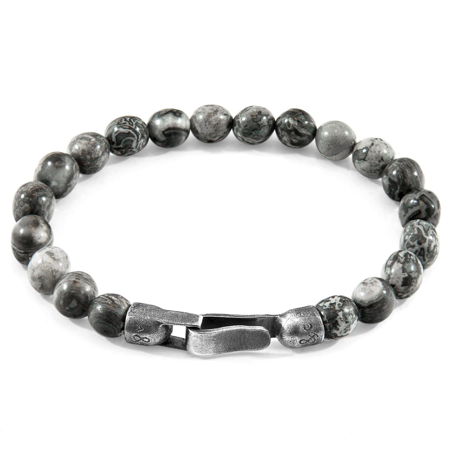 Grey Jasper Nachi Bracelet - Handcrafted Sterling Silver Beaded Jewelry - Style Queenz