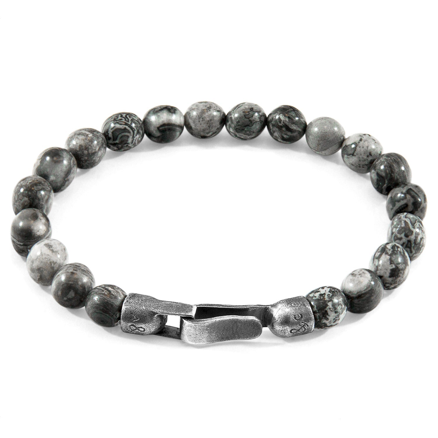 Grey Jasper Nachi Bracelet - Handcrafted Sterling Silver Beaded Jewelry - Style Queenz
