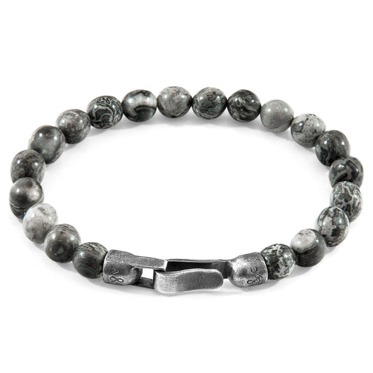 Grey Jasper Nachi Bracelet - Handcrafted Sterling Silver Beaded Jewelry - Style Queenz