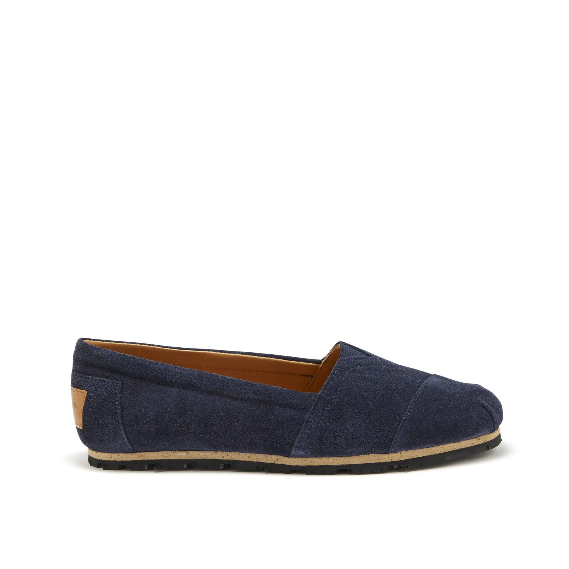 Navy blue loafer shoe on a white background