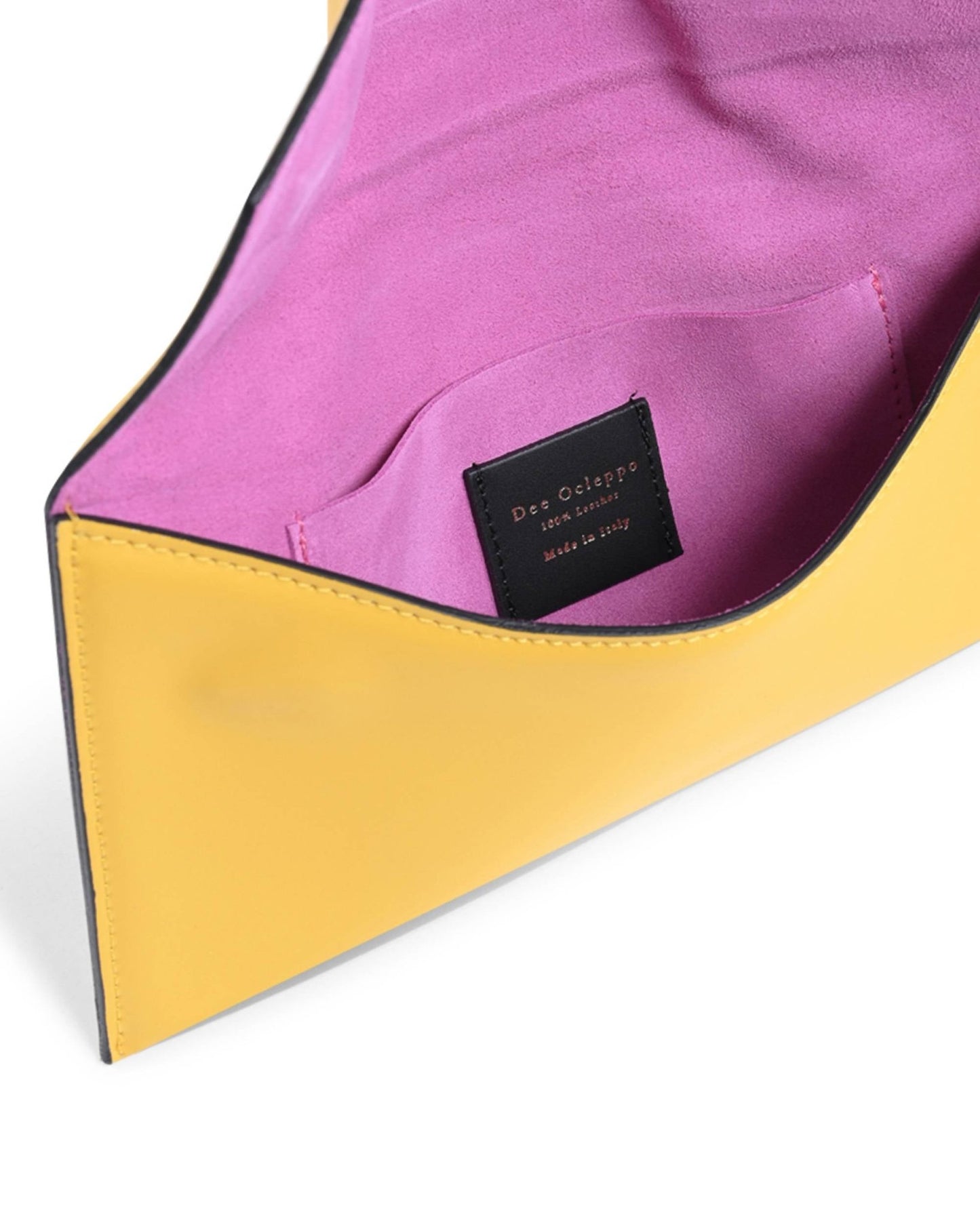 Italian Yellow Leather Envelope Clutch - Premium Ruga Leather Designer Handbag - Style Queenz