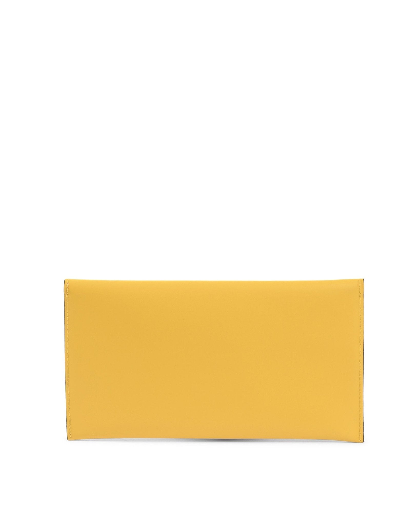 Italian Yellow Leather Envelope Clutch - Premium Ruga Leather Designer Handbag - Style Queenz