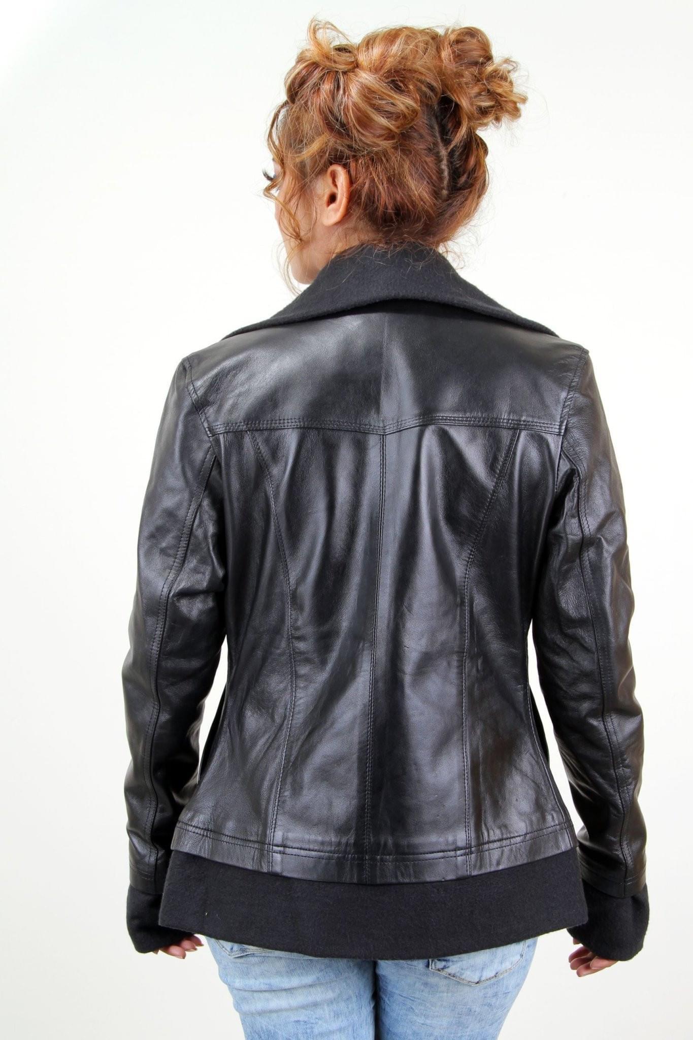 Jackherald Women's Premium Black Leather Jacket - Genuine Sheepskin - Style Queenz