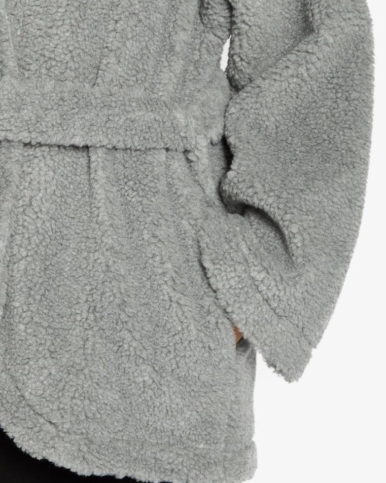 Close-up of a textured gray fabric 