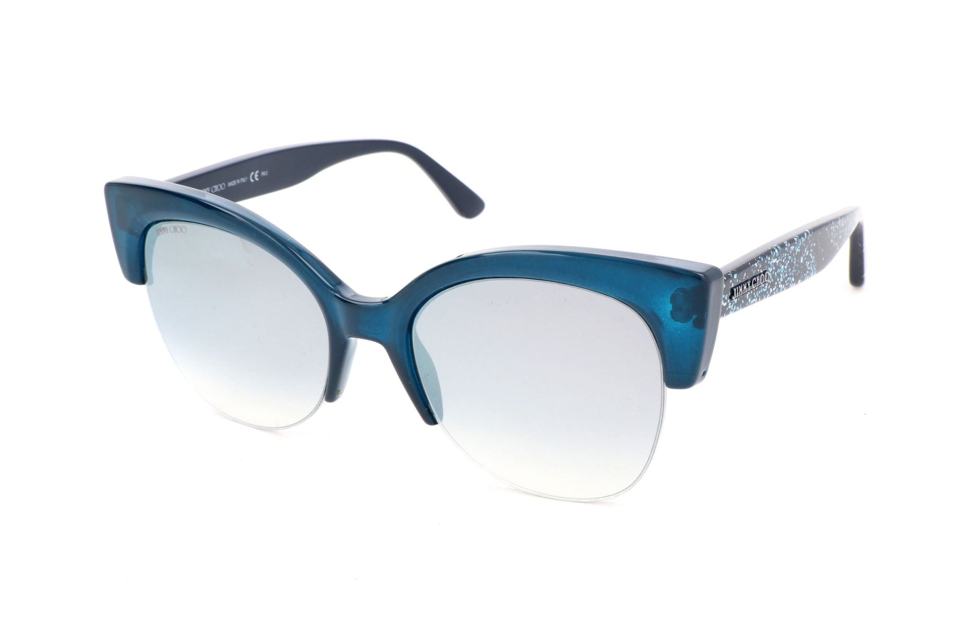 Jimmy Choo PRIYA Blue Glitter Sunglasses - Designer Women's Eyewear - Style Queenz