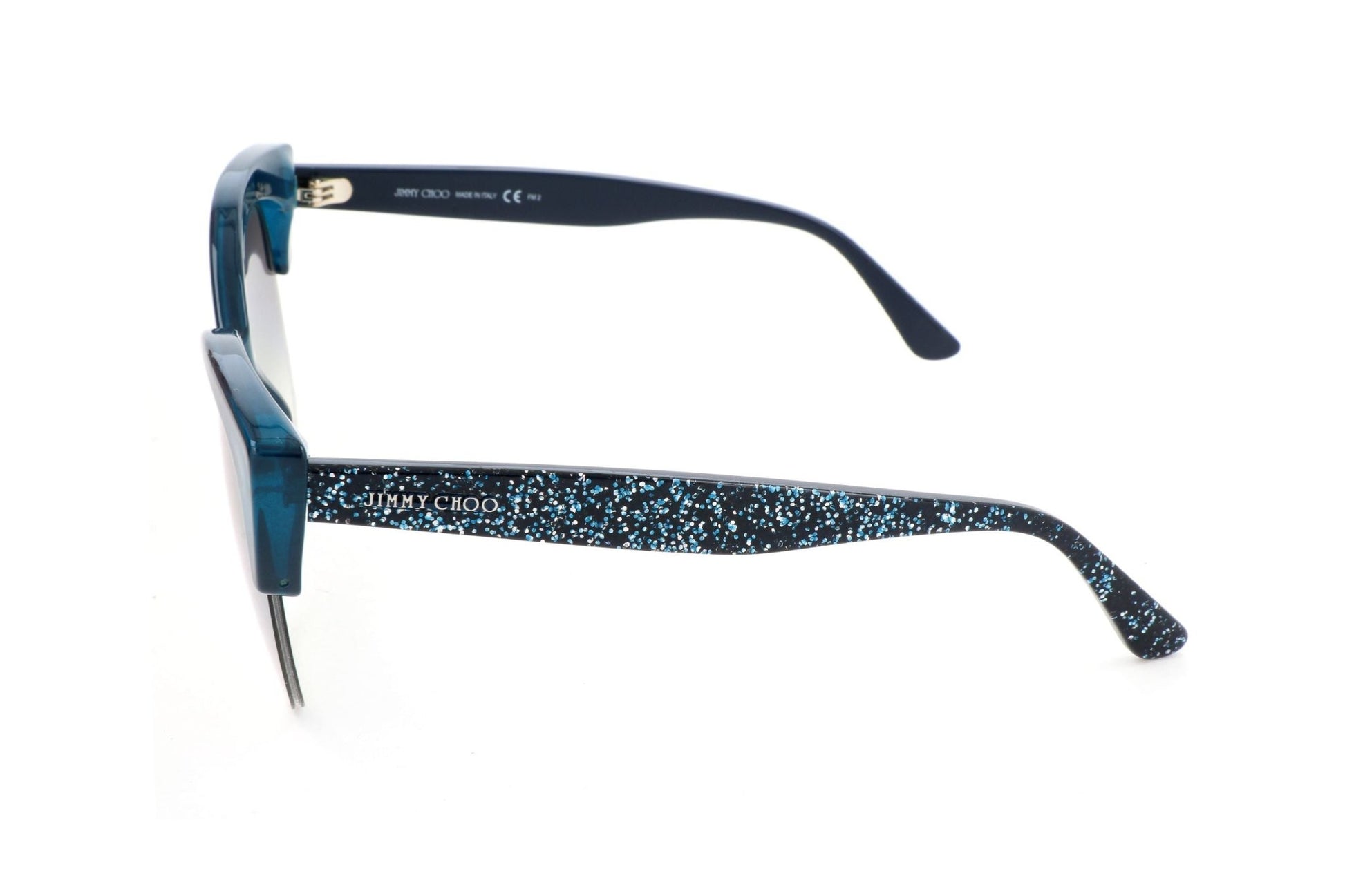 Jimmy Choo PRIYA Blue Glitter Sunglasses - Designer Women's Eyewear - Style Queenz