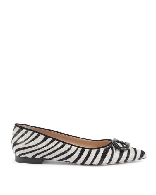 Jungle Zebra Ballerina Flats - Italian Calf Hair Designer Shoes - Style Queenz