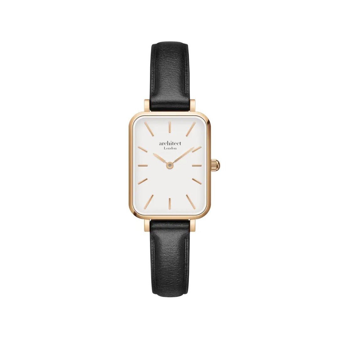 Ladies Architēct Lille Brilliant White Watch - Handwriting Engraving Leather Strap - Style Queenz