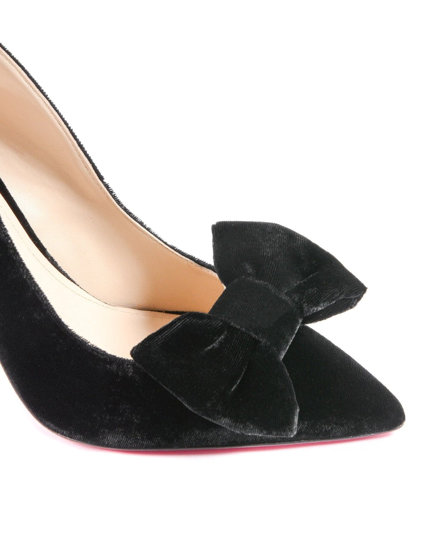 Ladies Velvet Bow Pump Black - Italian High Heel with Elegant Bow Detail - Style Queenz