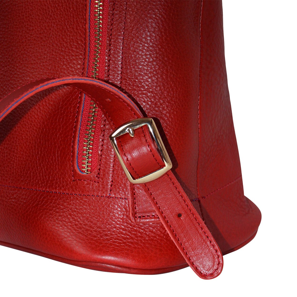 Leather Aurora Backpack - Italian Red Vegetable Tanned Leather Backpack - Style Queenz
