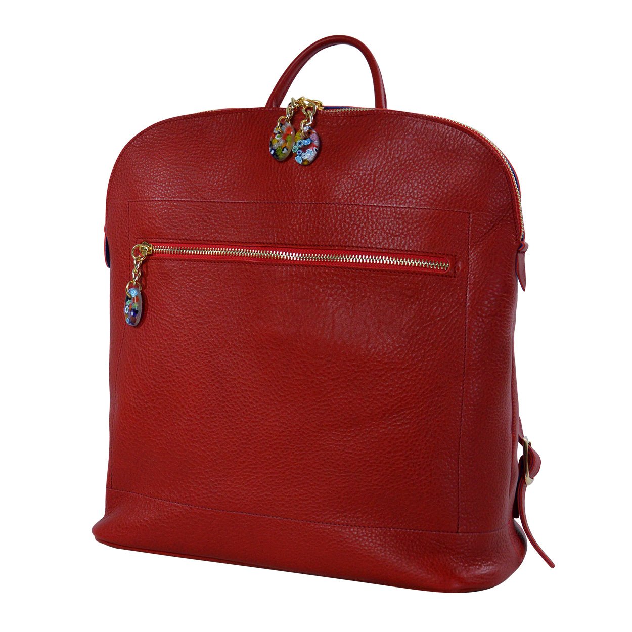 Leather Aurora Backpack - Italian Red Vegetable Tanned Leather Backpack - Style Queenz