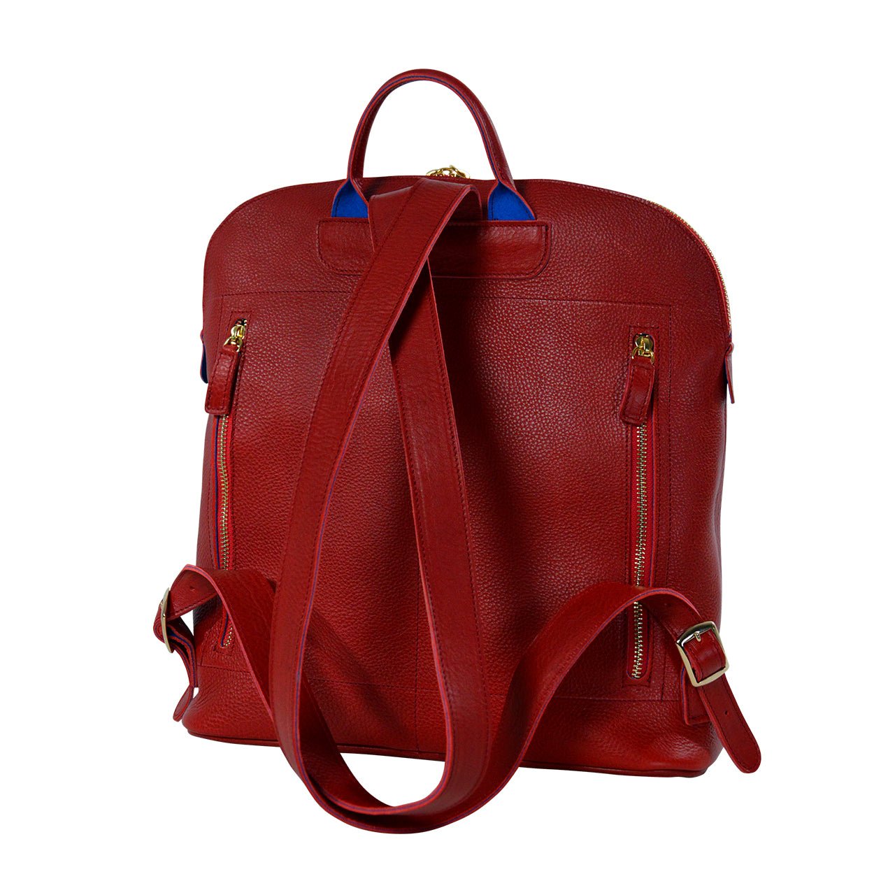 Leather Aurora Backpack - Italian Red Vegetable Tanned Leather Backpack - Style Queenz