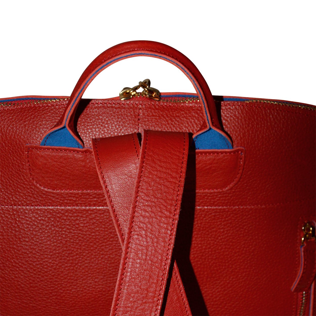 Leather Aurora Backpack - Italian Red Vegetable Tanned Leather Backpack - Style Queenz