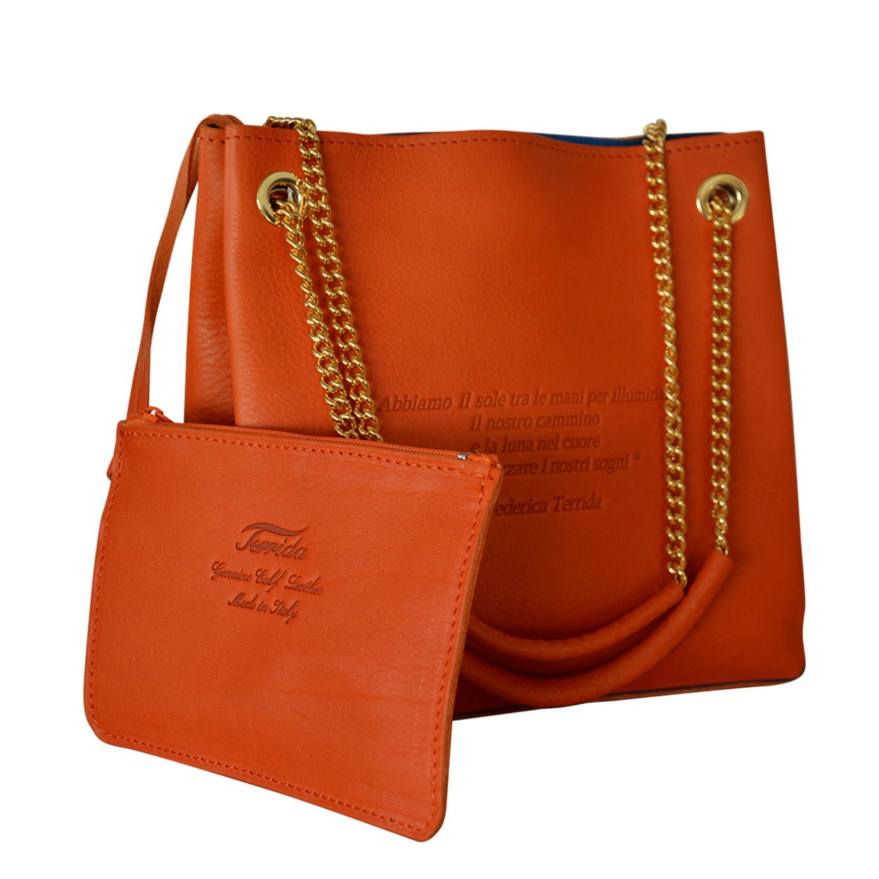 Leather Loving Handbag - Italian Handmade Orange Shoulder Bag - Style Queenz