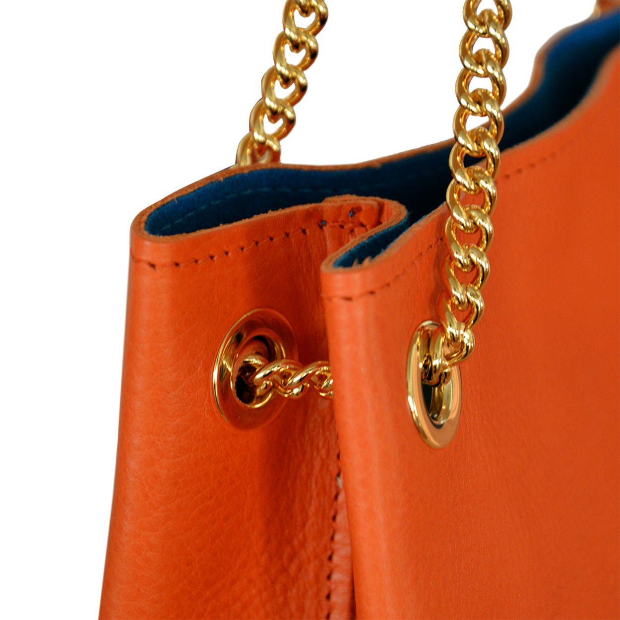 Leather Loving Handbag - Italian Handmade Orange Shoulder Bag - Style Queenz