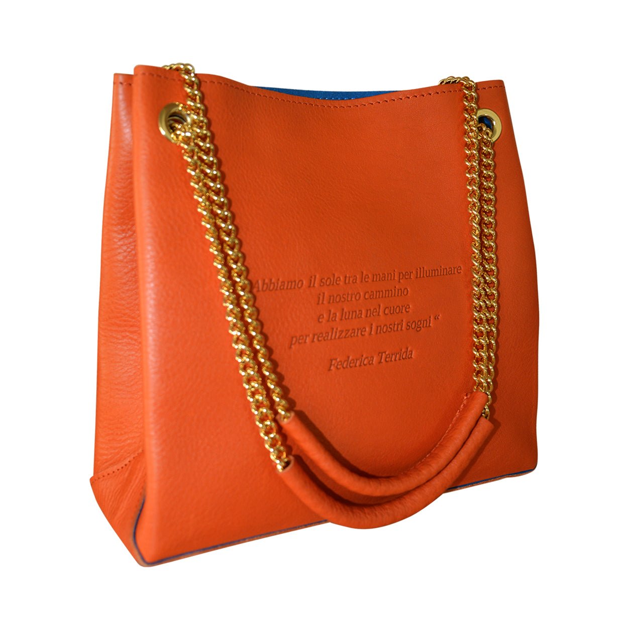 Leather Loving Handbag - Italian Handmade Orange Shoulder Bag - Style Queenz