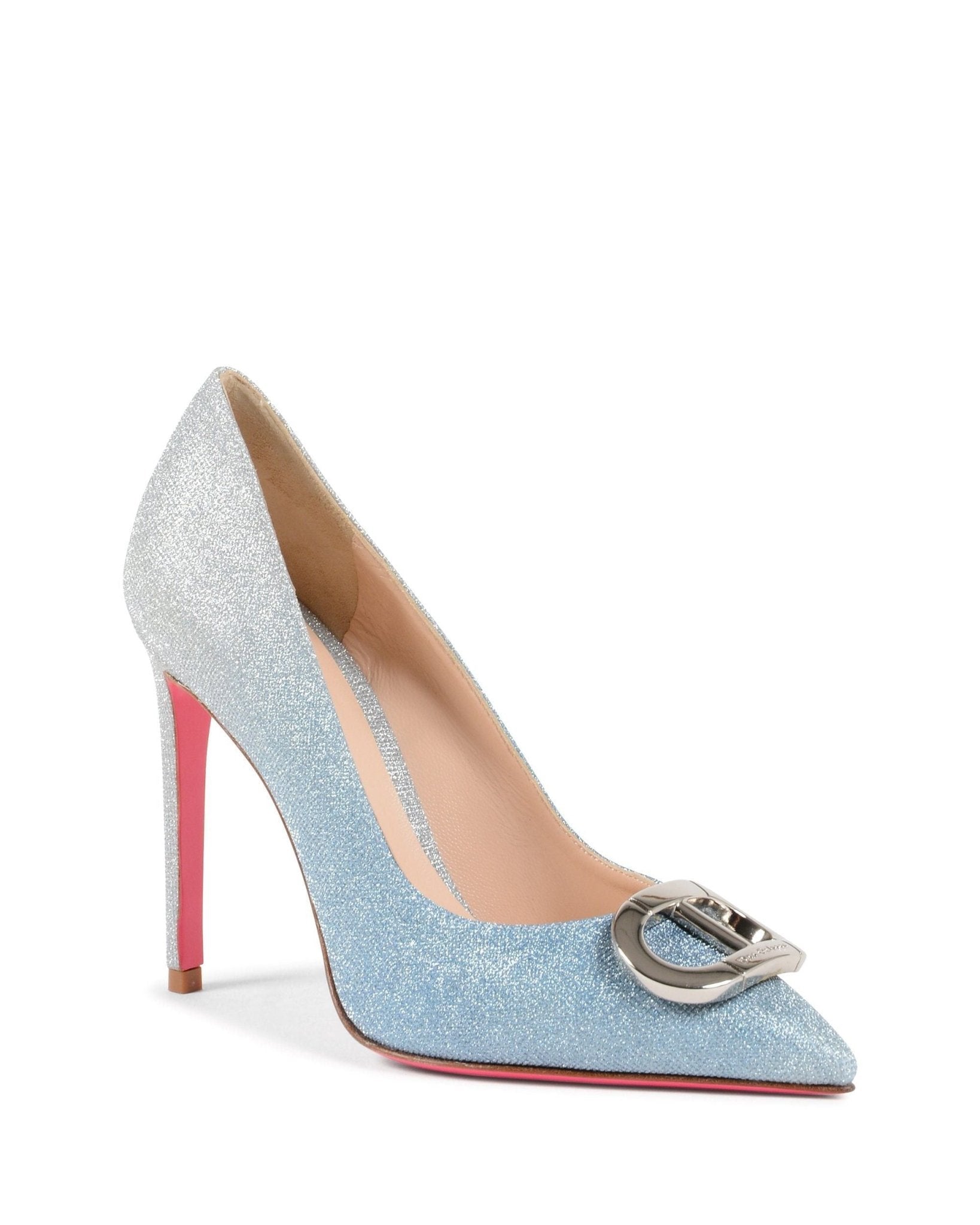 Logo Fairy Pump Light Blue Glitter - Italian Designer High Heels - Style Queenz