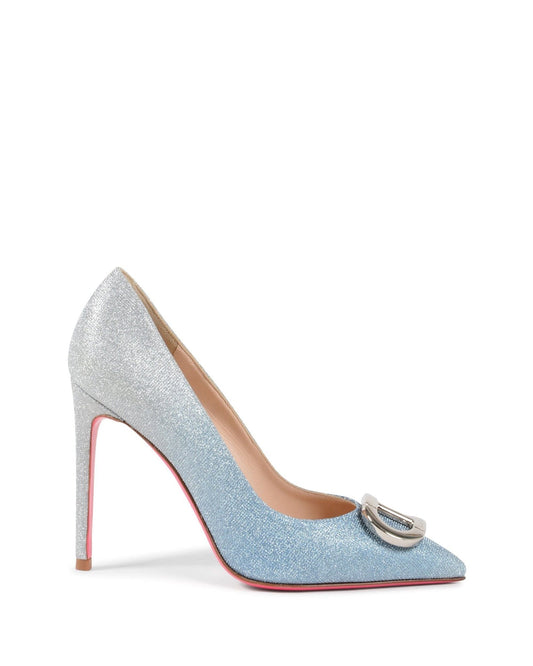 Logo Fairy Pump Light Blue Glitter - Italian Designer High Heels - Style Queenz