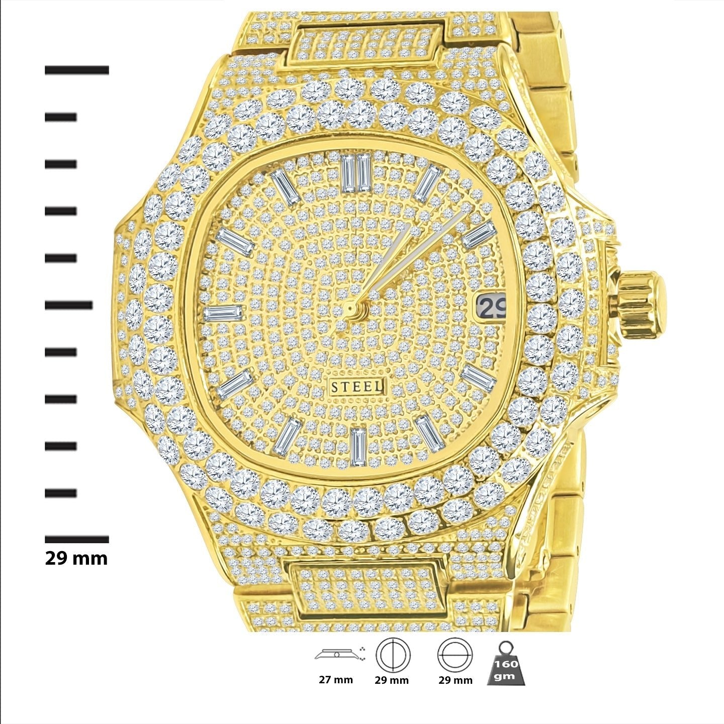 LORD Steel Crystal Watch - Luxury Bling Timepiece with Japan Movement - Style Queenz