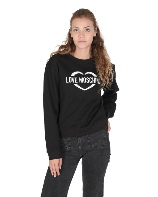 Love Moschino Women's Black Cotton Sweatshirt - Designer Pullover - Style Queenz