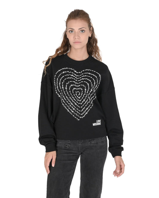 Love Moschino Women's Black Cotton Sweatshirt - Designer Pullover - Style Queenz