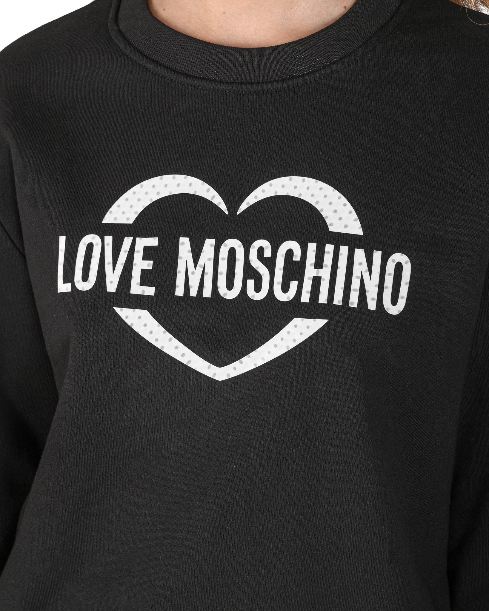 Love Moschino Women's Black Cotton Sweatshirt - Designer Pullover - Style Queenz