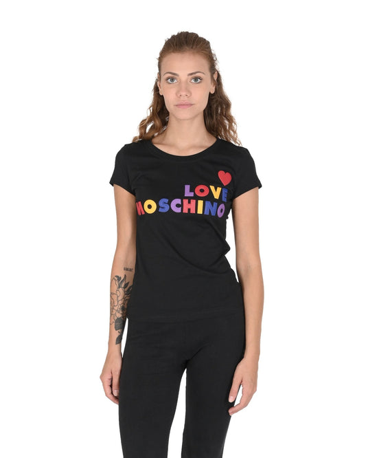 Love Moschino Women's Black Cotton T-Shirt - Designer Premium Tee - Style Queenz
