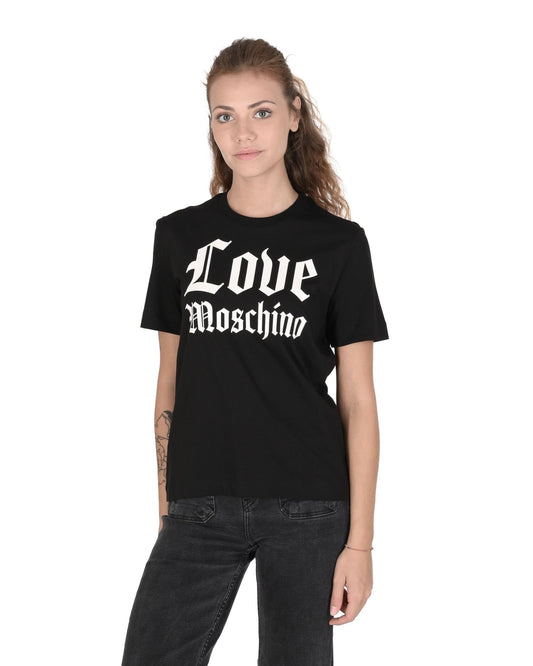 Love Moschino Women's Black Cotton T-Shirt - Designer Premium Tee - Style Queenz