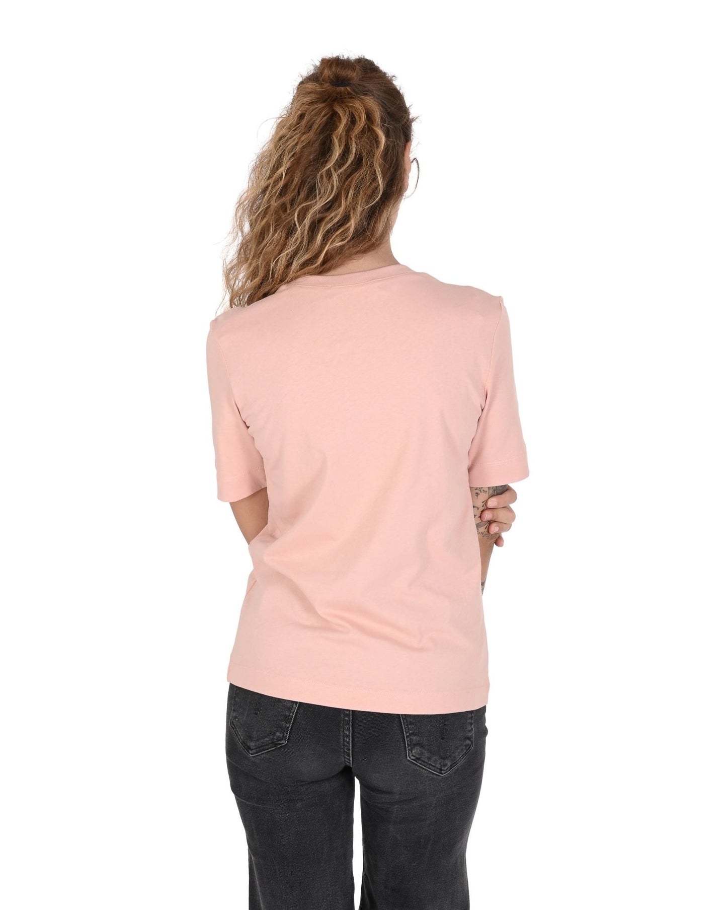 Love Moschino Women's Pink Cotton T-Shirt - Designer Powder Pink Tee - Style Queenz