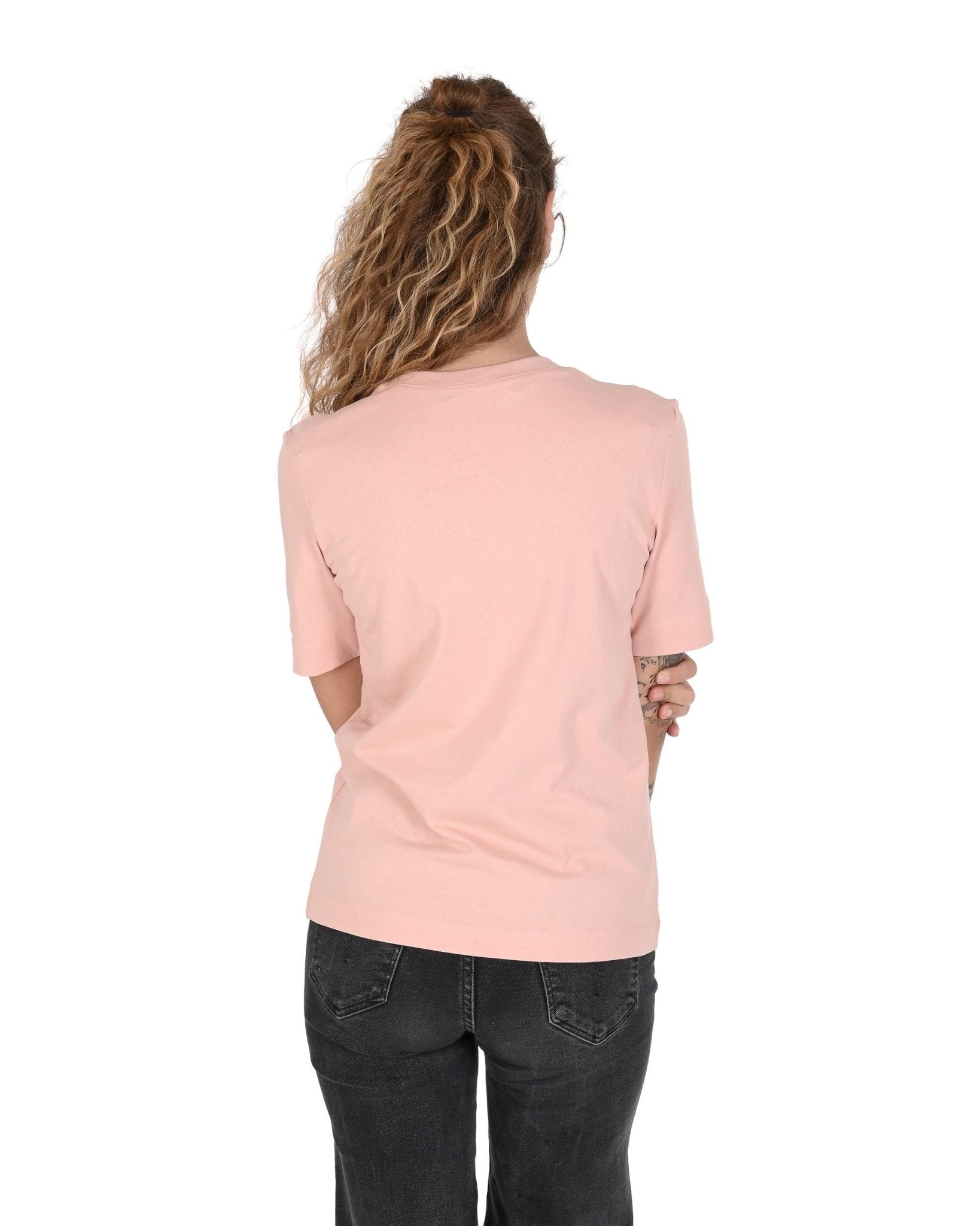Love Moschino Women's Pink Cotton T-Shirt - Designer Powder Pink Tee - Style Queenz